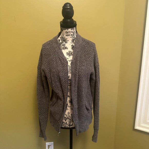 GAP PL MERINO KNIT BOMBER ZIPPER CARDIGAN - Picture 1 of 9